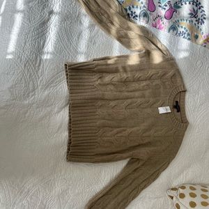 NWT Banana Republic Camel Cable Knit Sweater